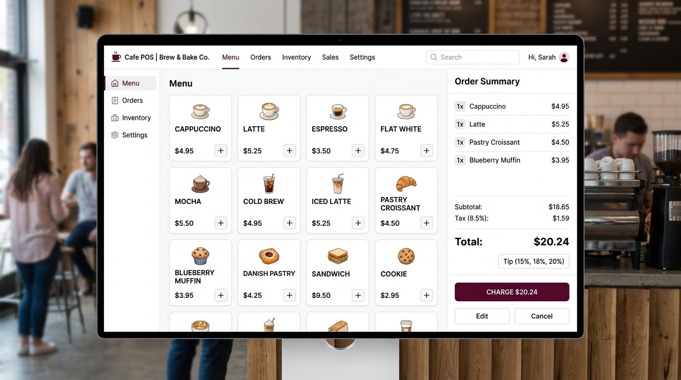 CafeSoft POS Terminal Screen